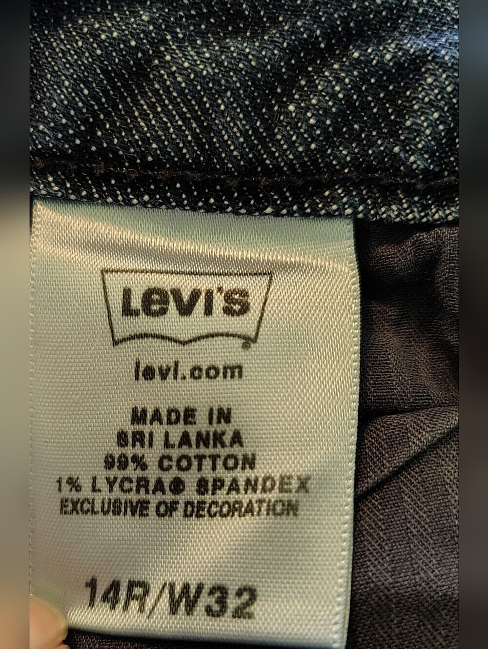 Levi's Dark Blue Bootcut Denim Jeans Women 14R / W32 Red Tab Leather Label - Picture 8 of 8